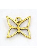 Butterfly 18x18mm Antique Gold x5  NF