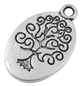Tree of Life  25x15mm Antique Silver   NF  x10