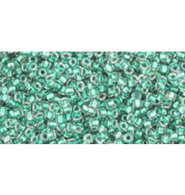 Toho 264 15  Round 6g   Clear AB Teal c/l