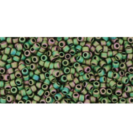 Toho 707 15  Seed 6g  Peridot Green AB Metalllic Matte