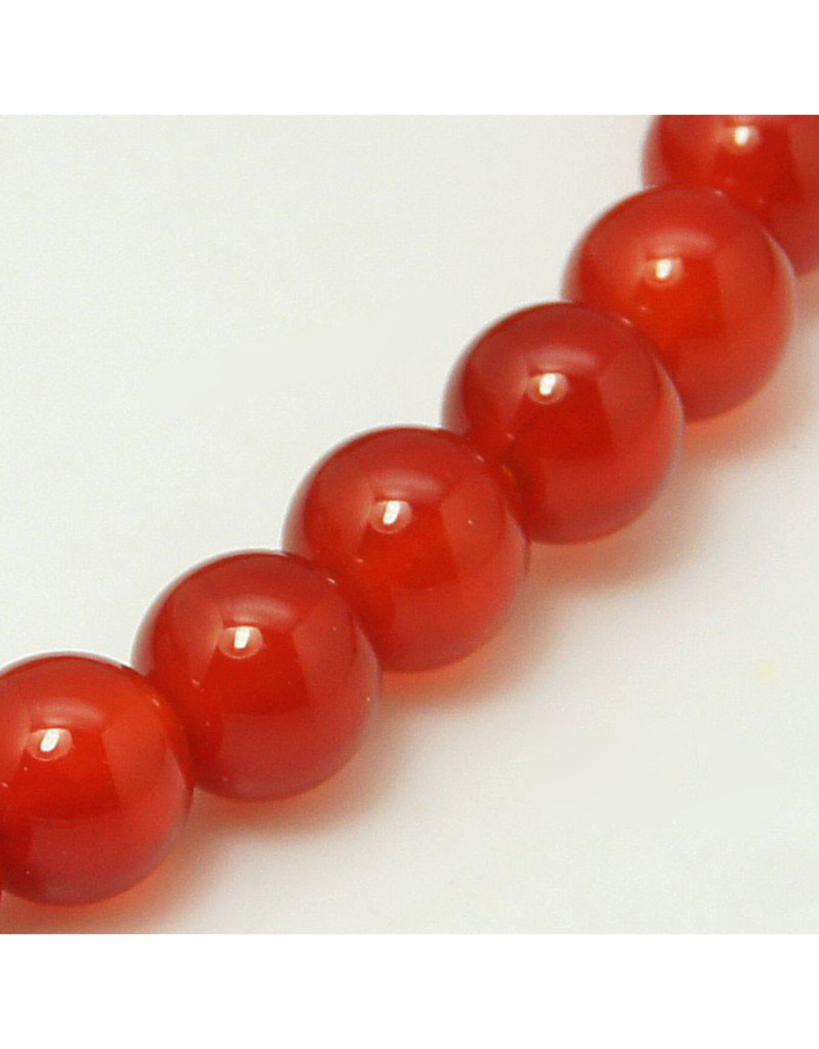 Carnelian Agate 8mm  Orange/Brown  15” Strand  approx  x46 Beads