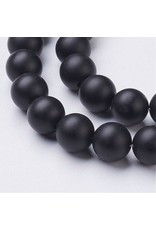 Agate  8mm Black Matte Grade "A"  15" Strand  approx  x46 Beads