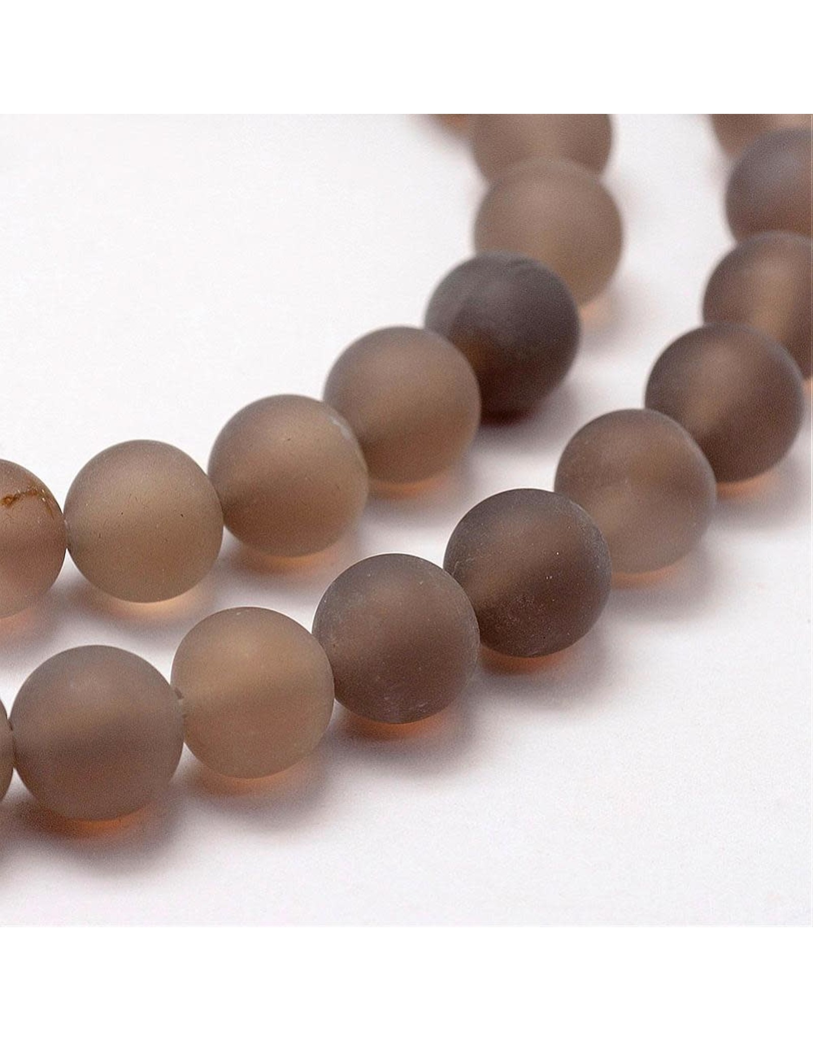 Agate 8mm  Grey/Brown Matte  15" Strand  approx  x46 Beads