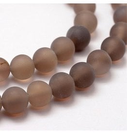 Agate 8mm  Grey/Brown Matte  15" Strand  approx  x46 Beads