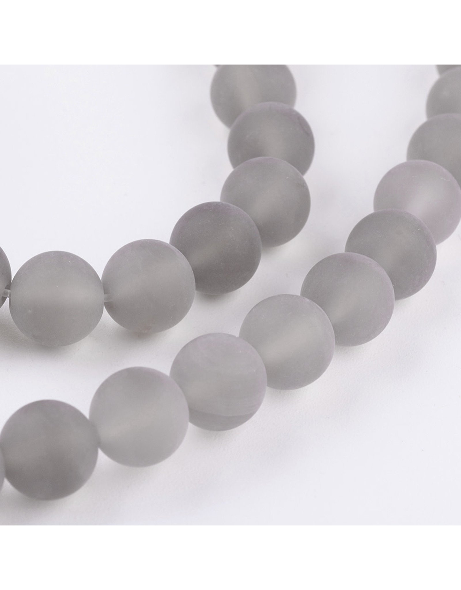 Agate 8mm  Grey Matte 15" Strand  approx  x46 Beads