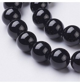 Agate 8mm  Black  15" Strand  approx  x46 Beads