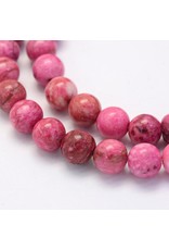 Crazy Agate 8mm  Pink 15" Strand  approx  x46 Beads