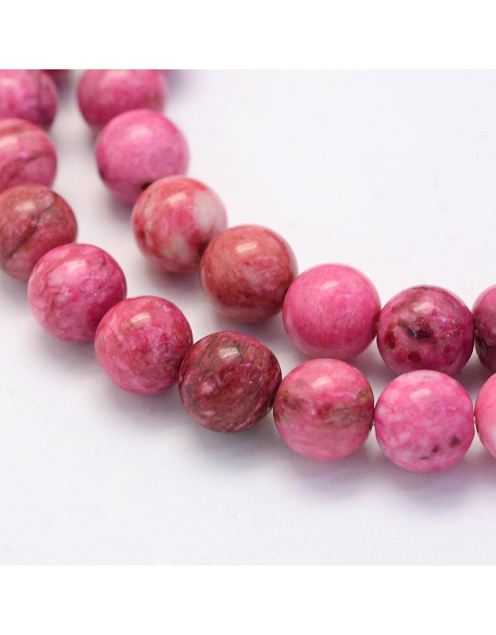 Crazy Agate 8mm  Pink 15" Strand  approx  x46 Beads