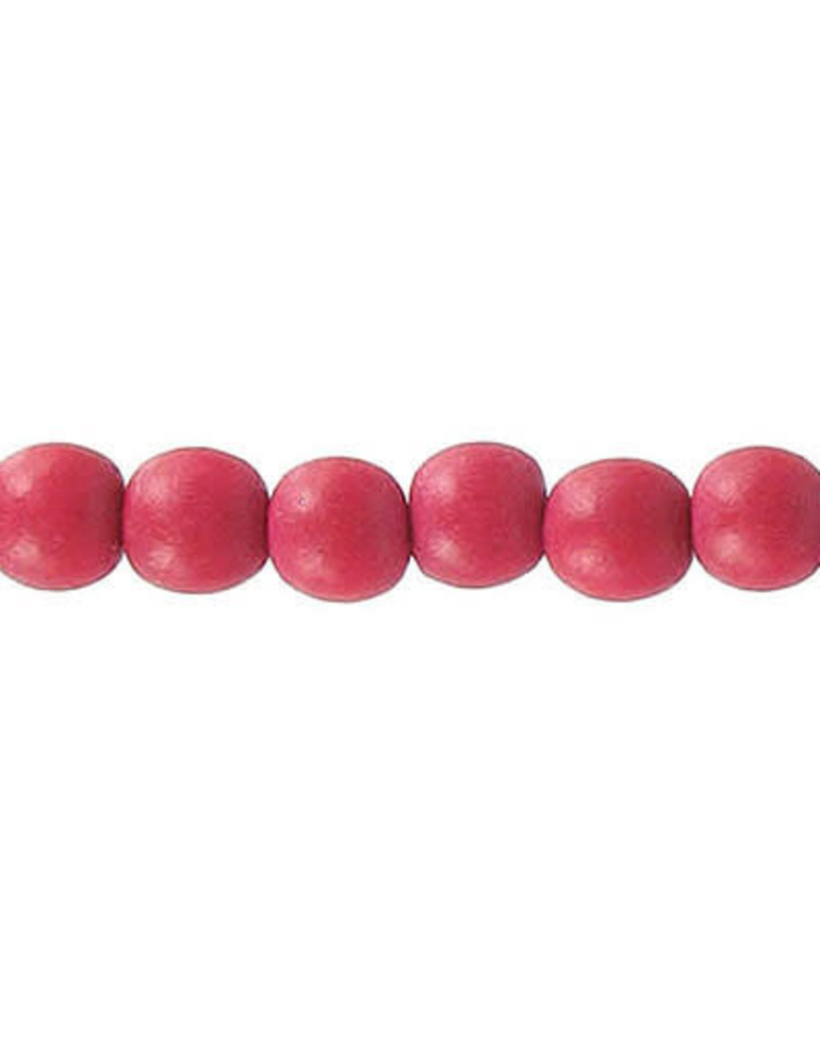 Wood 6mm Red 15" Strand  approx  x65 Beads