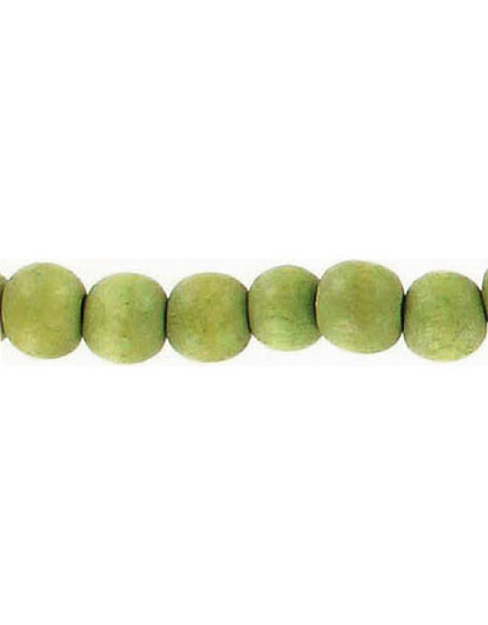 Wood 6mm Olive Green 15" Strand  approx  x65 Beads