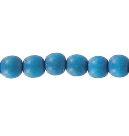 Wood 6mm  Turquoise Blue15" Strand  approx  x65 Beads