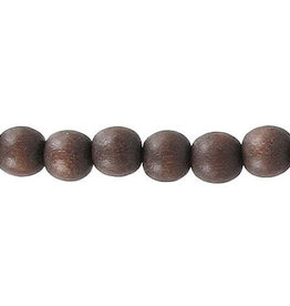 Wood 12mm  Walnut Brown 15" Strand  approx  x32