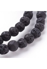 Lava 4mm Black  15" Strand  apprx  x90 beads