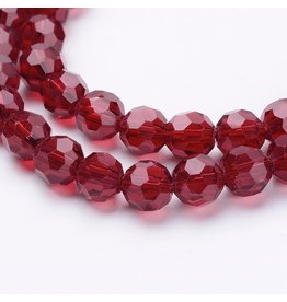6mm Round  Transparent Dark Red x85