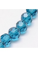 6mm Round  Transparent Capri Blue   x95