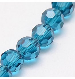 6mm Round  Transparent Capri Blue  x85
