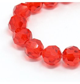 6mm Round  Transparent Light Red  x95