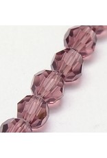 6mm Round  Transparent Purple  x85