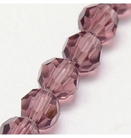 6mm Round  Transparent Purple  x95