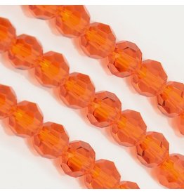 6mm Round  Transparent Dark Orange  x95