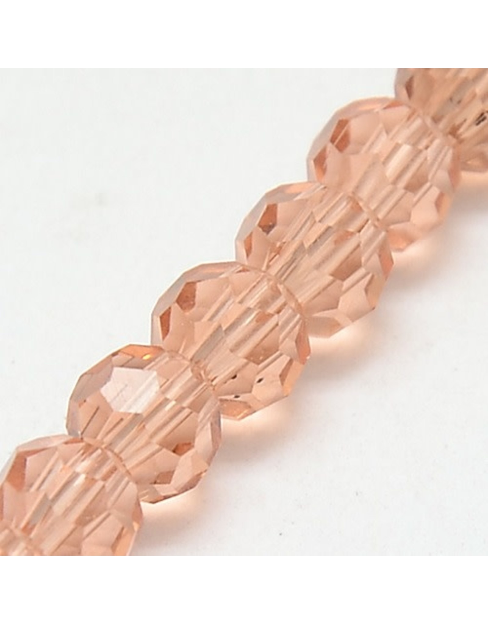 6mm Round  Transparent Light Salmon Pink x95