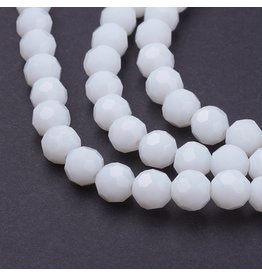 6mm Round  Opaque White  x85