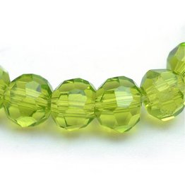 6mm Round  Transparent Olive Green  x95