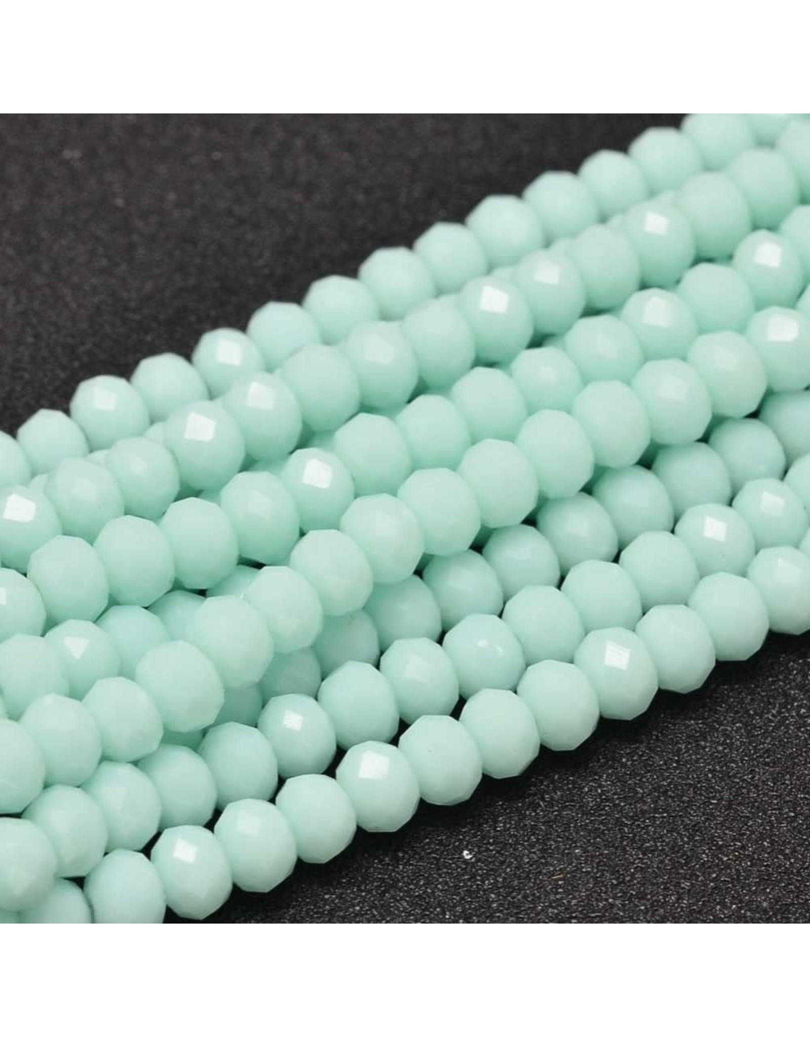 8x6mm Rondelle  Opaque Pale Turquoise Blue x65