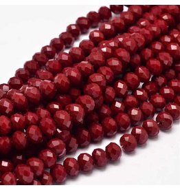 8x6mm Rondelle  Opaque Dark Red x65