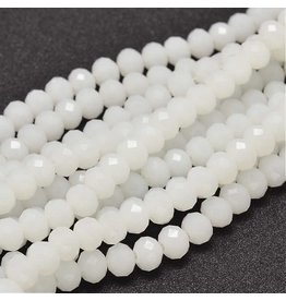8x6mm Rondelle   White  Opal x65