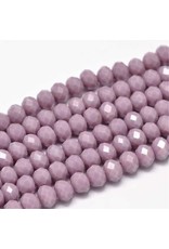 8x6mm Rondelle   Opaque  Light Purple x65