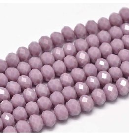 8x6mm Rondelle   Opaque  Light Purple x65