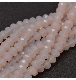 8x6mm Rondelle   Opaque Light Peach Pink Opal  x65