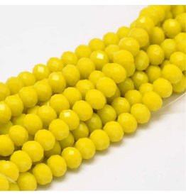 8x6mm Rondelle   Opaque Yellow  x65