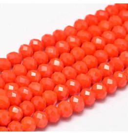 8x6mm Rondelle  Opaque Orange Red x65