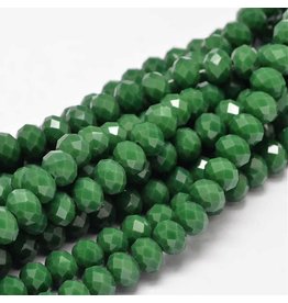 8x6mm Rondelle  Opaque Dark Green x65