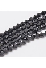 4mm Bicone  Jet Black  'AA'  Grade  x80