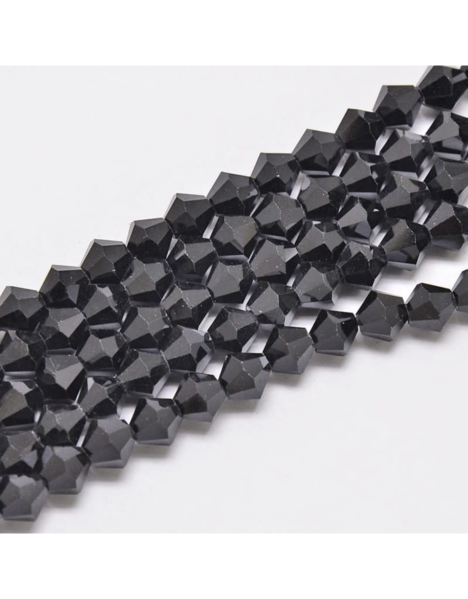 4mm Bicone  Jet Black  'AA'  Grade  x80