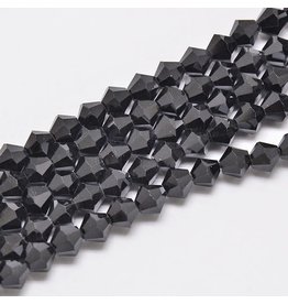 4mm Bicone  Jet Black  'AA'  Grade  x80