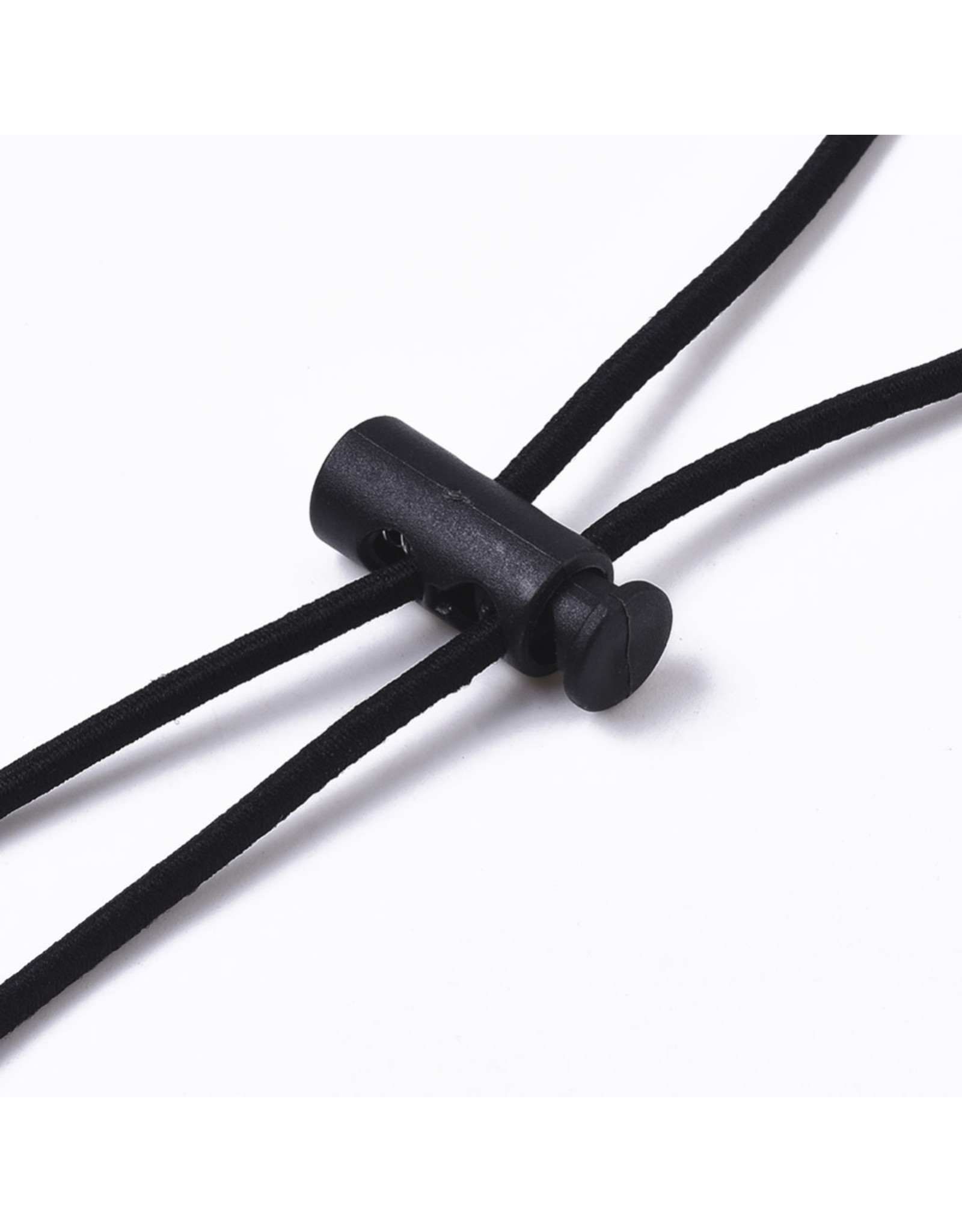 Lanyard Elastic Necklace  3mm x24'' Black  x1