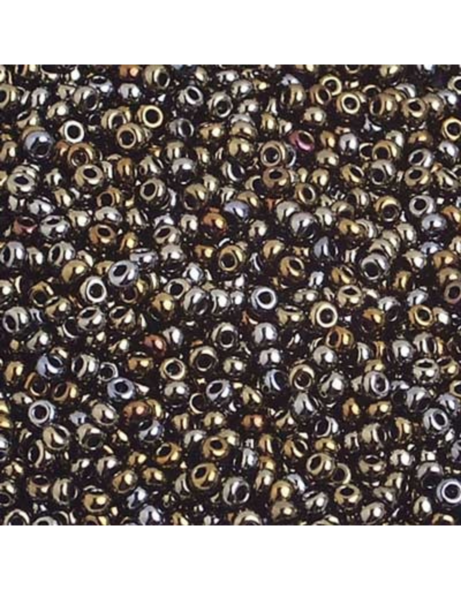 Czech *1550 10  Seed 10g Opaque Brown AB Metallic