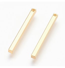 Rectangle Pendant Gold 25x2x2mm  x6  NF