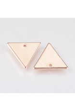 Triangle Pendant Brass Real Rose Gold Plated  14x12x1mm  x5 NF