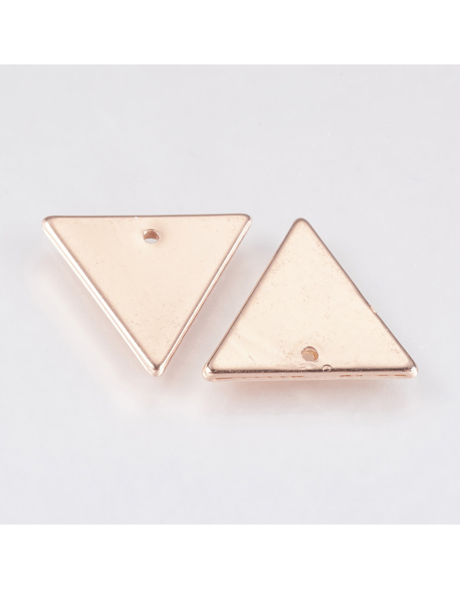 Triangle Pendant Brass Real Rose Gold Plated  14x12x1mm  x5 NF