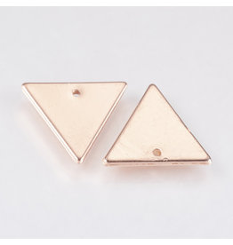 Triangle Pendant Brass Real Rose Gold Plated  14x12x1mm  x5 NF