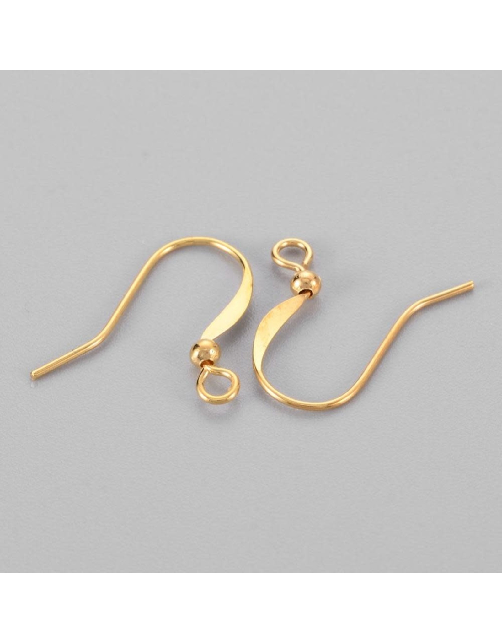 Ear Wire Ball 15x.7mm  Gold  x50  NF