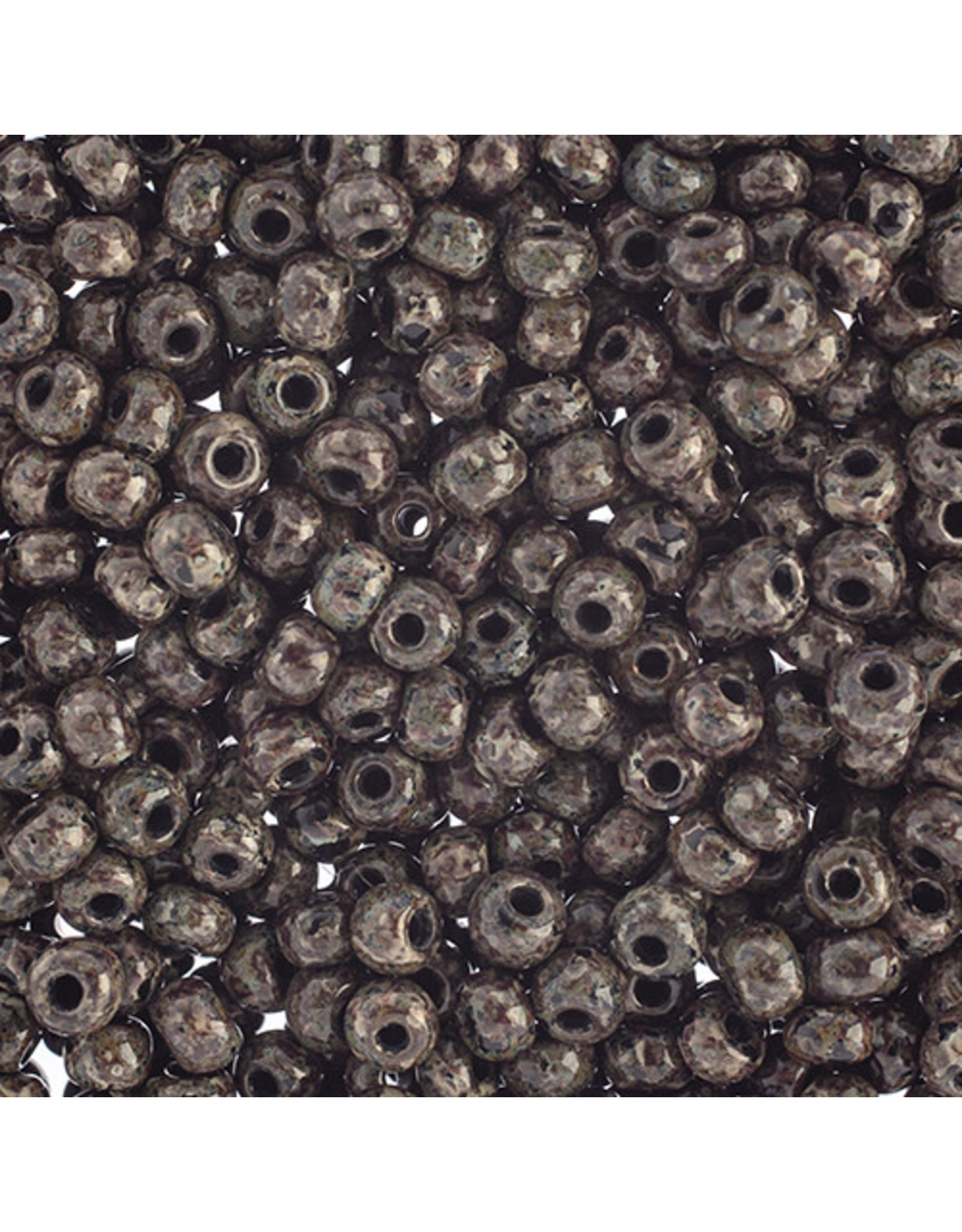 Czech 401523  6   Seed 20g  Black Travertine
