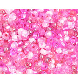 Czech Seed Beads, 22g vial 10/0, Transparent Pink Mix (7