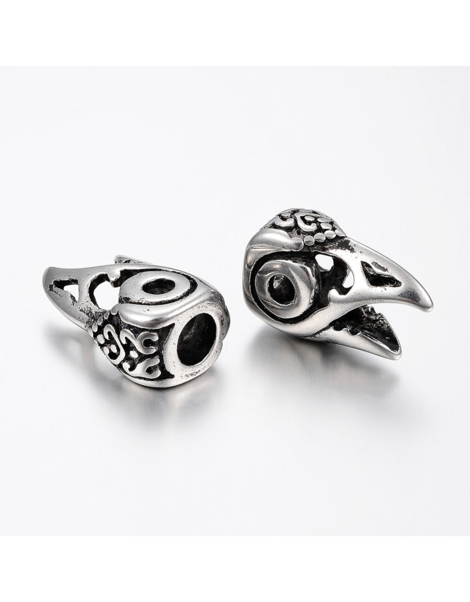 Bird Head Bead  Stainless Steel  22x14x9mm  x1  NF