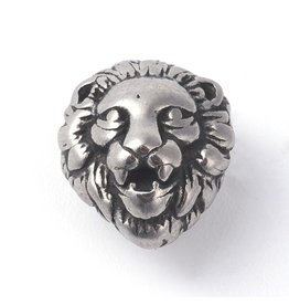 Lion Head Bead  Stainless Steel  12x11x9mm  x1  NF